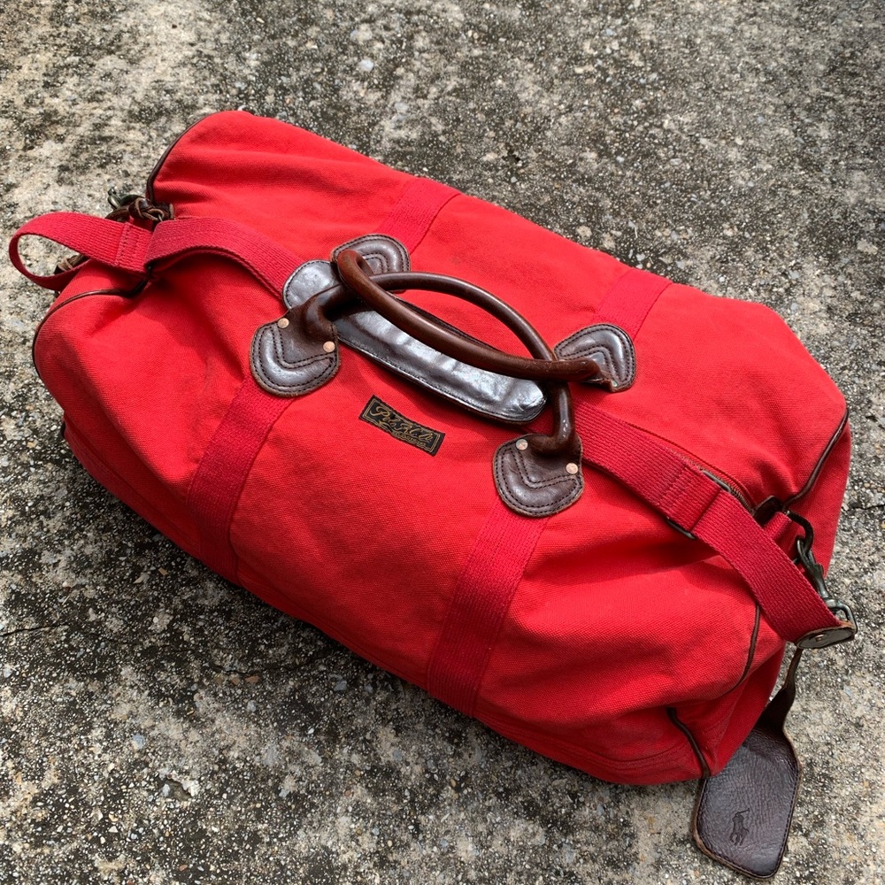 POLO RALPH LAUREN Canvas Leather Weekender Bag